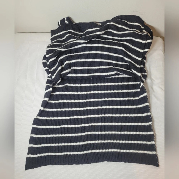 Zesica Striped Black and White Stretch Knit Maxi Dress sz L - Picture 6 of 9